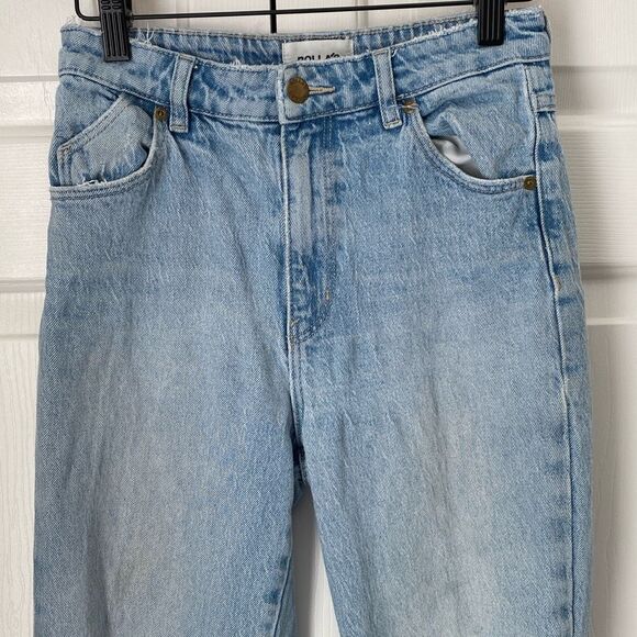 Rollas Original High Rise Straight‎ Jeans Distressed Light Wash Size 25 - Picture 2 of 9